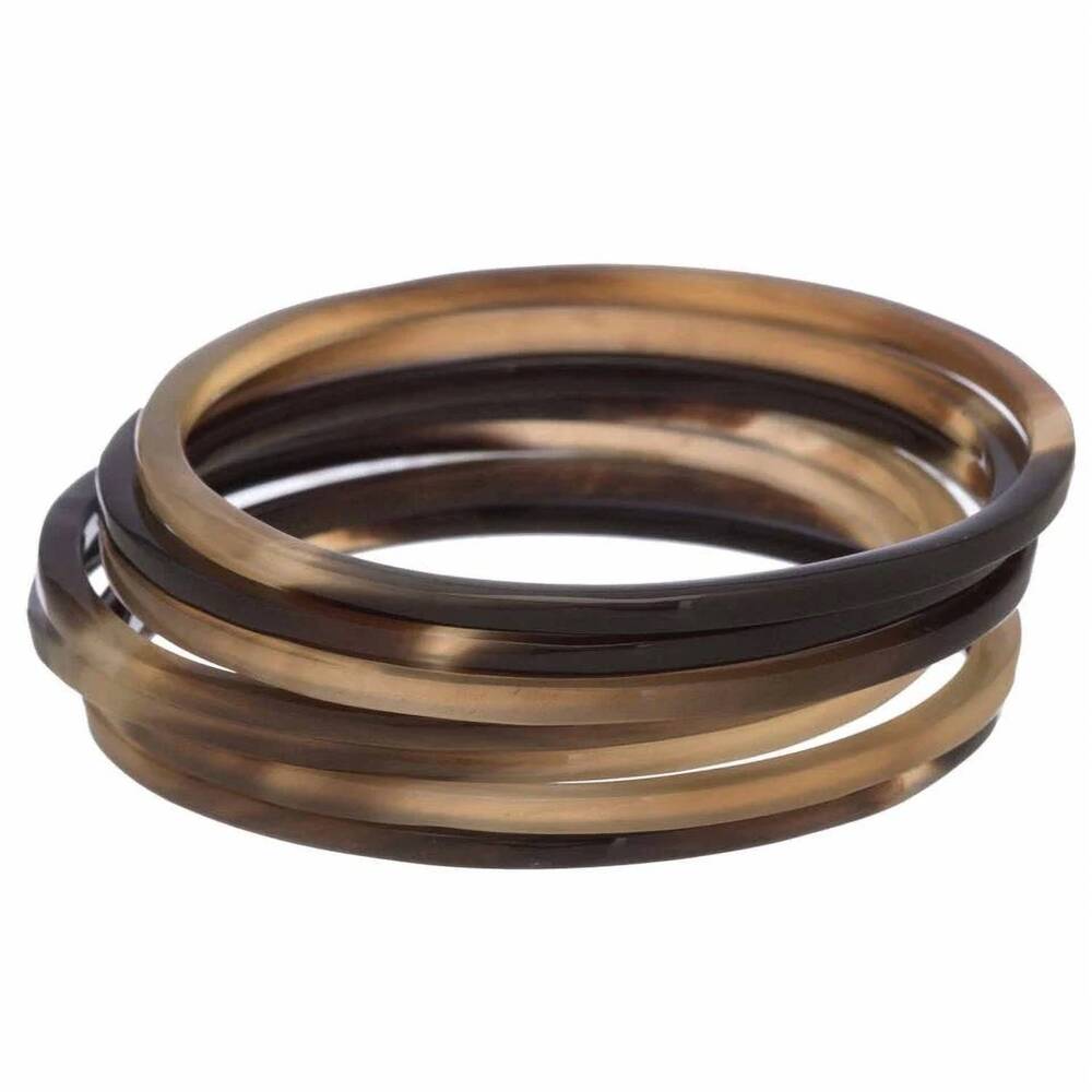 NEW VIVO women's horn bangle set in honey horn